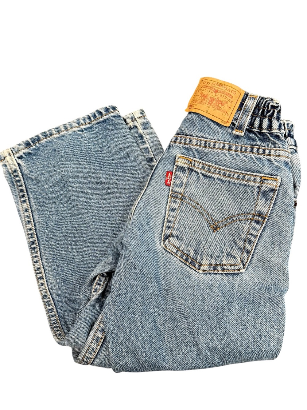 Vintage Levi’s 556 kids jeans size 6 youth unisex 90s Y2K distressed